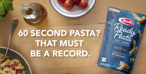 60 Second Pasta? That must be a record.